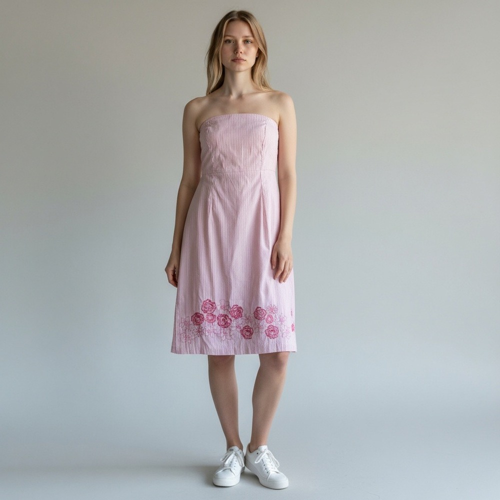 Express Dress‎ Pink Cottage Floral Embroidered Coquette Size 14 Fairy Whimsical